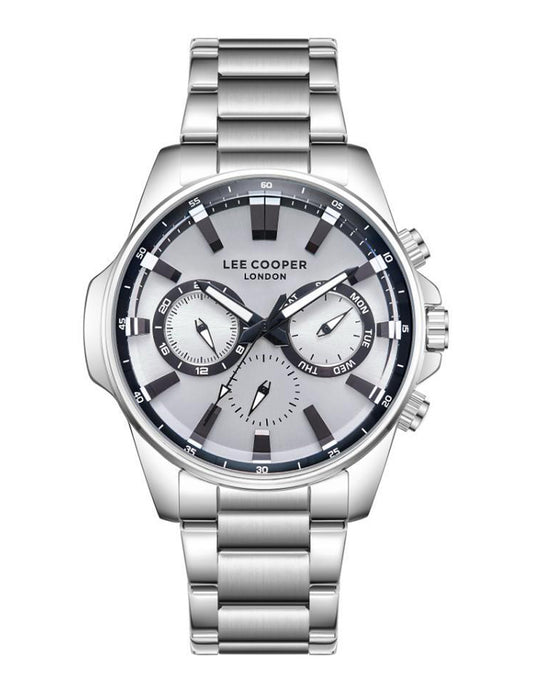 Reloj Lee Cooper Color Plateado LC08253.330 Para Caballero