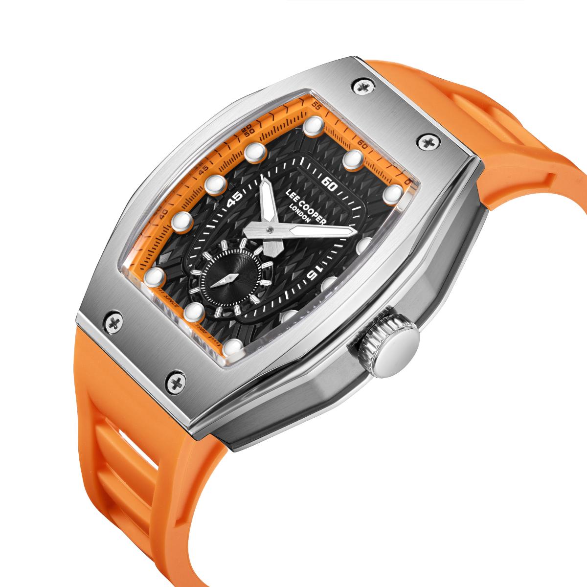 Reloj Lee Cooper Color Naranja Lc08264.350 Para Caballero