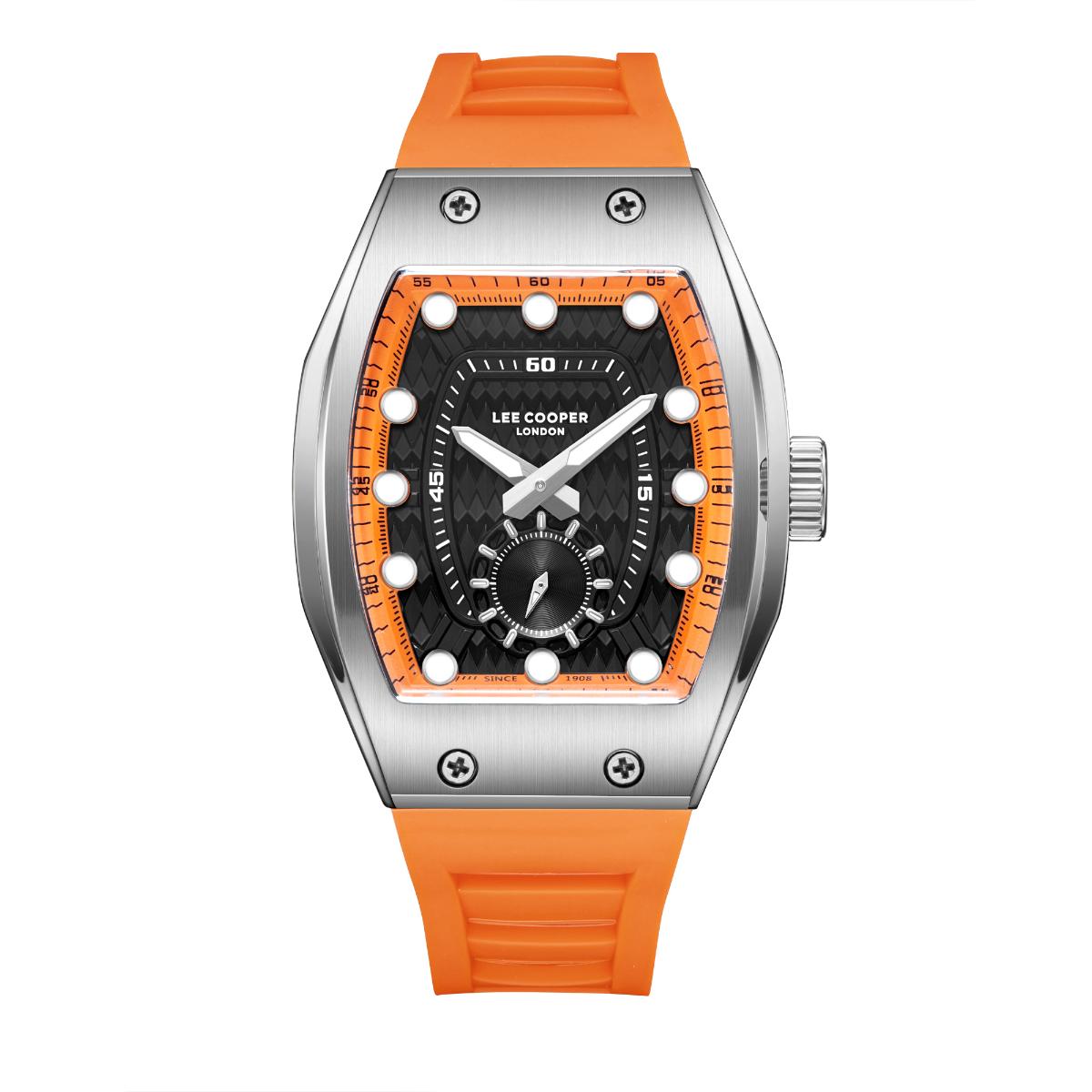 Reloj Lee Cooper Color Naranja Lc08264.350 Para Caballero