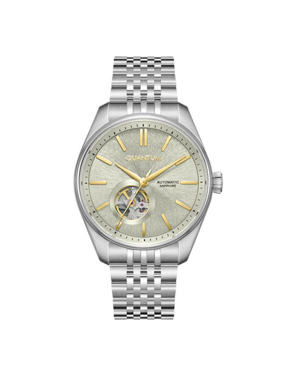 Reloj Quantum Color Plateado Qmg1207.570 Para Caballero